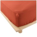 Drap housse en gaze de coton 140 x 190 cm Tendance uni terracotta