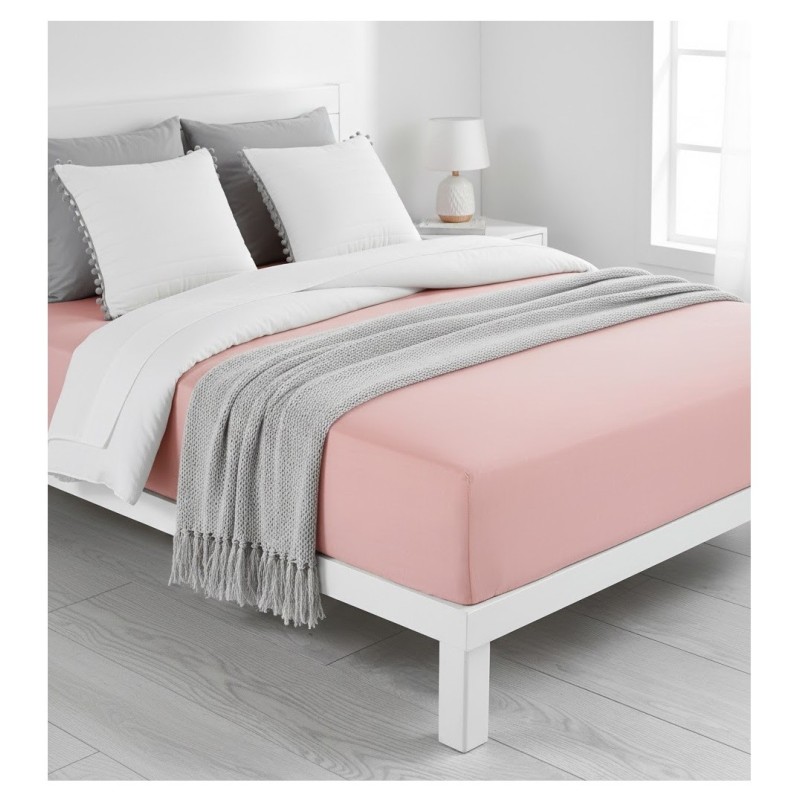 Drap housse Jersey 140 x 190 cm Rose dragée