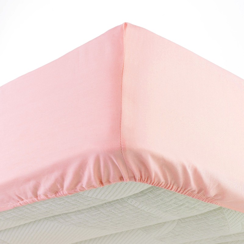 Drap housse Jersey 140 x 190 cm Rose dragée