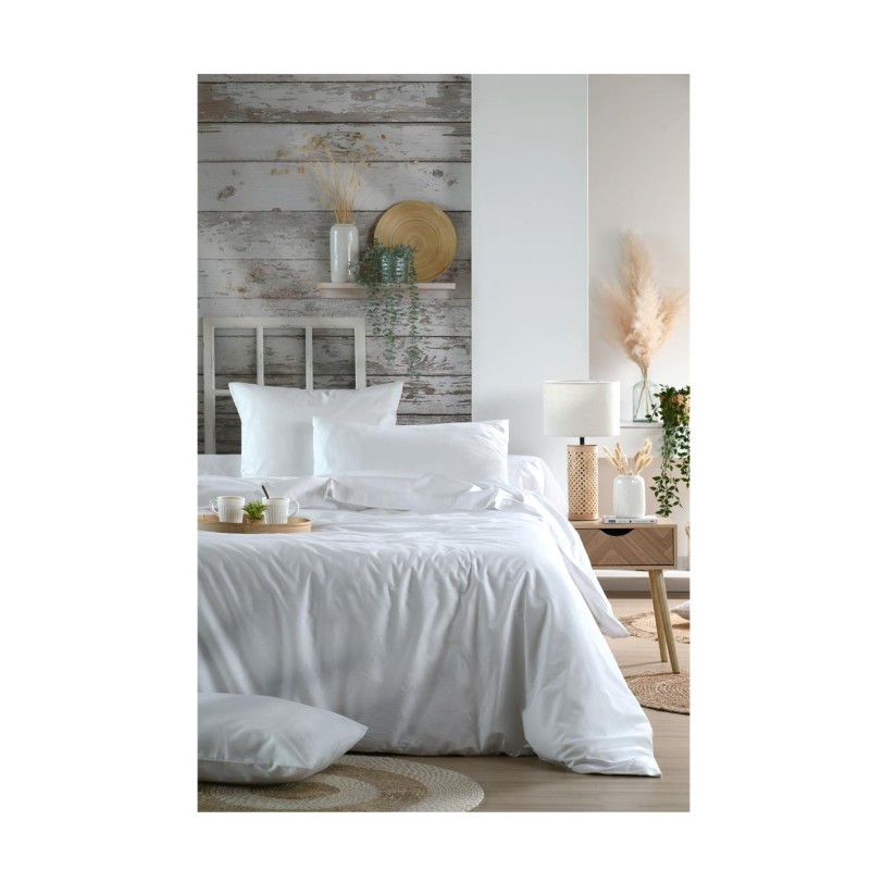 Drap housse percale de coton 140 x 200 cm Blanc