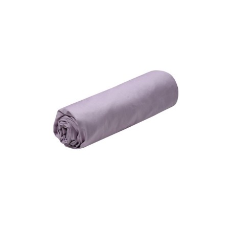 Drap housse percale de coton 140 x 200 cm Parme violet