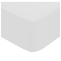 Drap housse percale de coton uni 140 x 190 cm Harmonie blanc