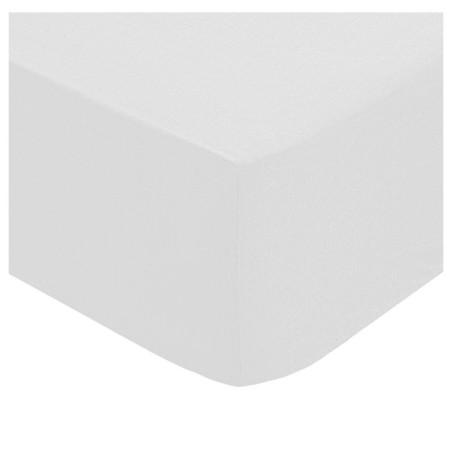 Drap housse percale de coton uni 140 x 190 cm Harmonie blanc
