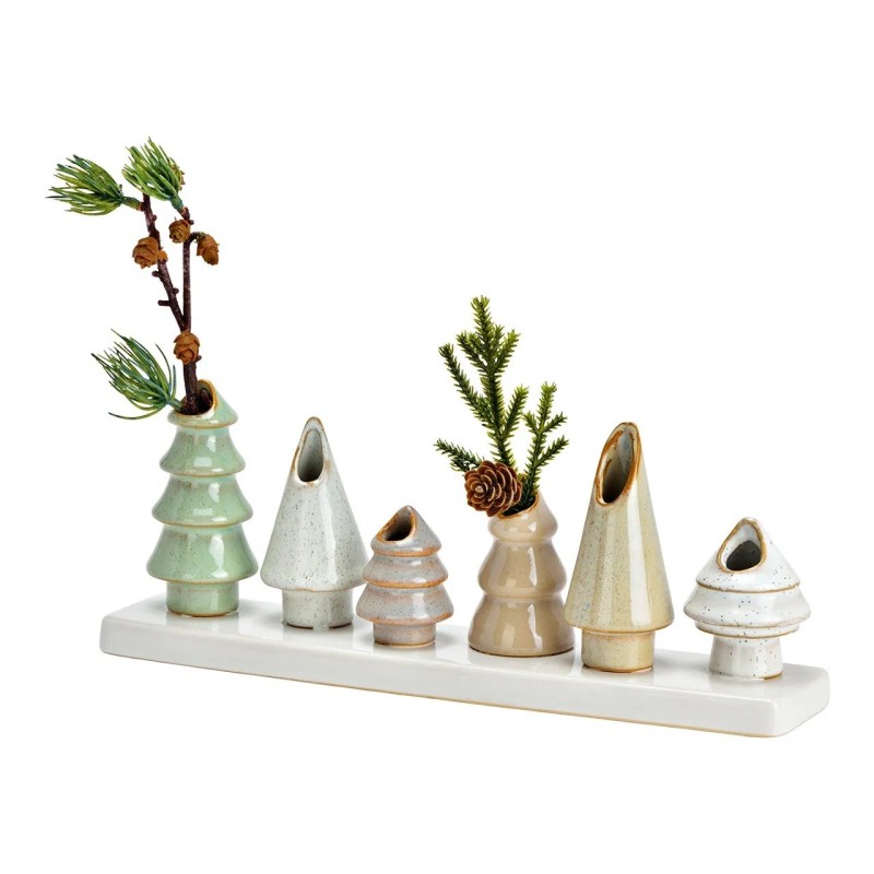 6 Petits vases en forme de sapin 30 x 11 x 6 cm
