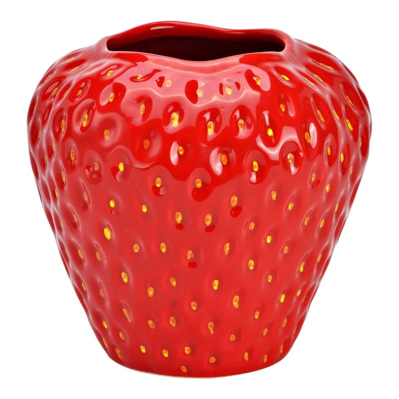 Grand Vase Fraise en céramique 16x17x17 cm