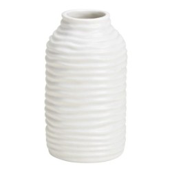 Vase blanc striee 7x12x7cm