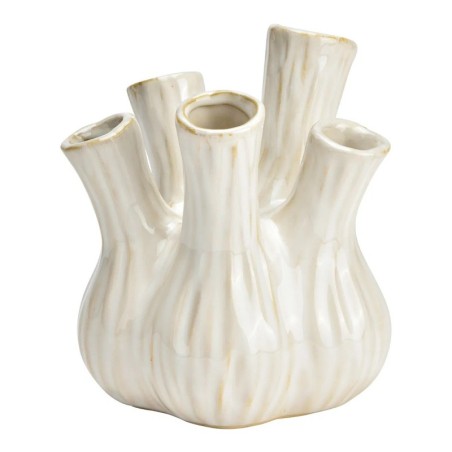 Vase design ail 13x16x13 cm blanc
