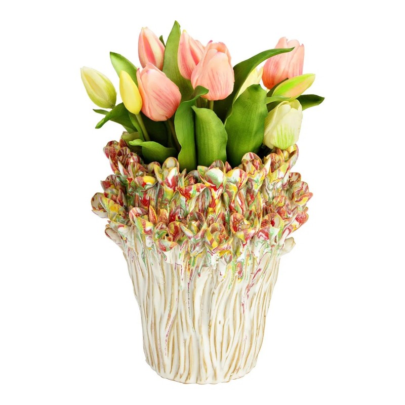 Vase en céramique bouquet coloré 22 x 24 x 22 cm