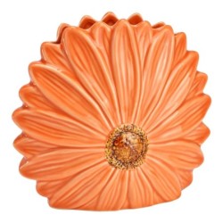 Vase en forme de fleur 17x16x7 cm orange