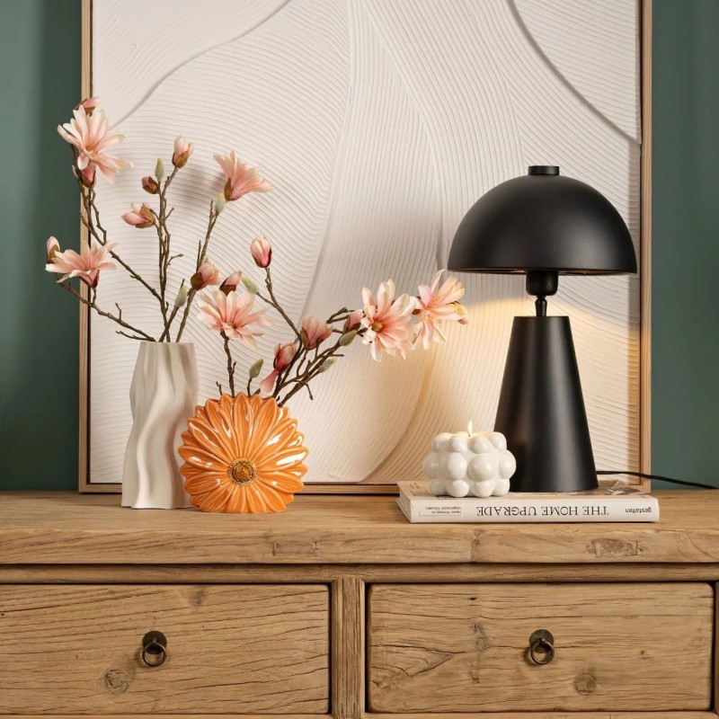 Vase en forme de fleur 17x16x7 cm orange