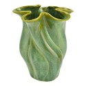 Vase en porcelaine Forme torsadée vert 16x19x14cm