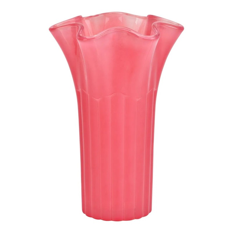 Vase en verre rose 16 x 25 x 16 cm