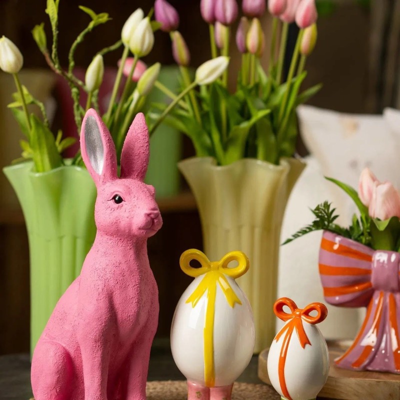 Vase en verre rose 16 x 25 x 16 cm