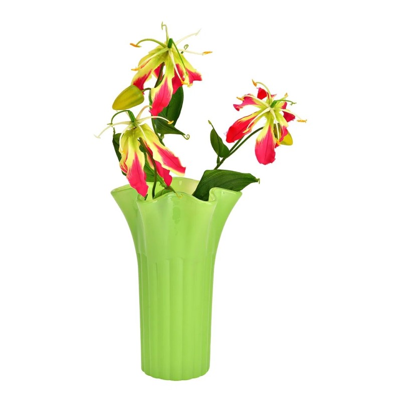 Vase en verre vert 16 x 25 x 16 cm