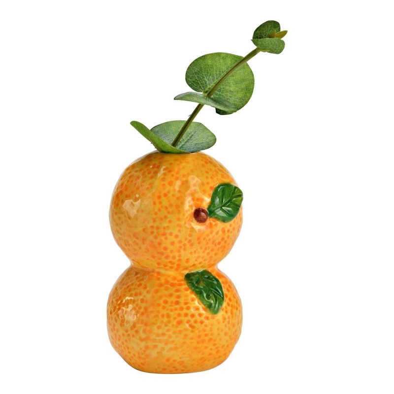 Vase Orange en céramique jaune 6x10x6cm