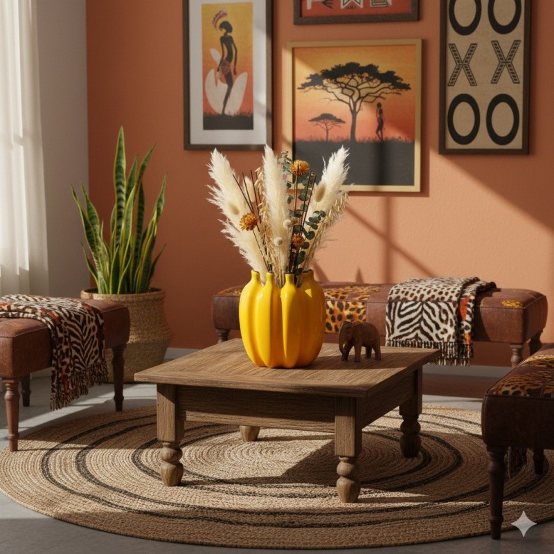 Vase pour fleurs séchées ou cache pot Banane 14x15x14cm