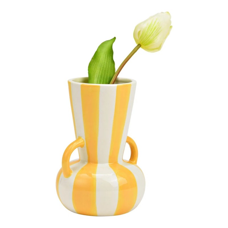 Vase raye jaune 11x16x11cm