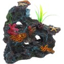 Décoration aquarium rocher corail avec cachettes pour poissons Koralia