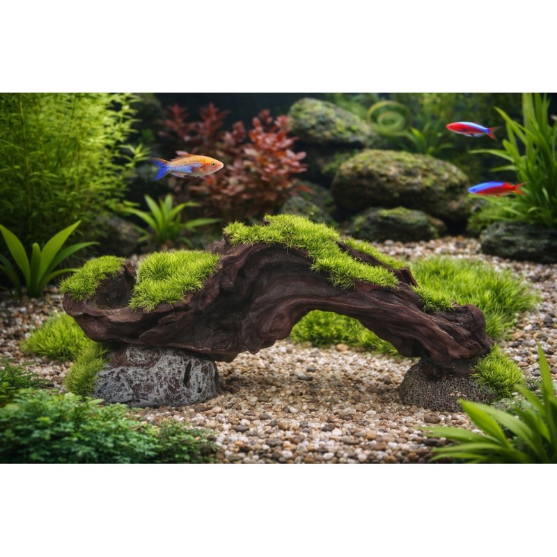 Décoration aquarium racine mousse Kozma