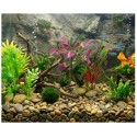 Lot 3 Plantes Aquarium Décoration Colorée avec Pierres 10 cm
