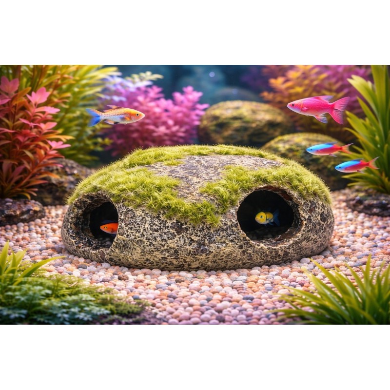 Décoration aquarium cachette galet Kozma