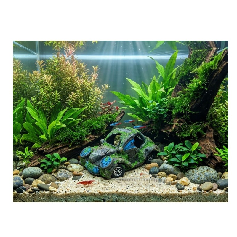 Décoration aquarium voiture scarabée cachette