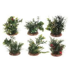 Plante décorative verte pour aquarium en plastique et polyrésine, modèle aléatoire parmi 6 variantes