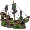 Décoration aquarium grande épave navire cachettes poissons