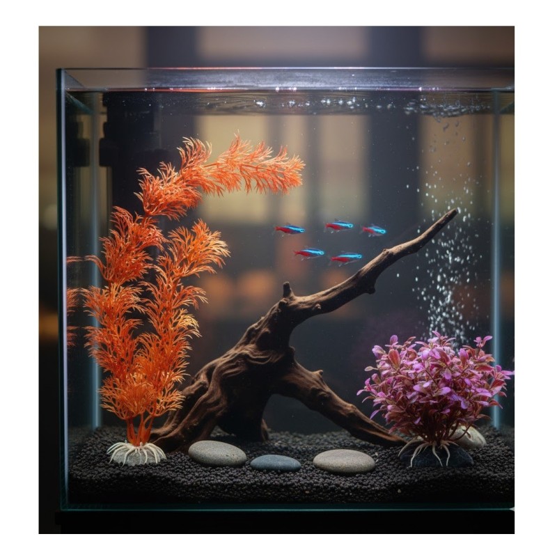 Plante Aquarium Cuba Orange – Décoration Tropicale (Modèle Aléatoire)