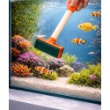 Brosse nettoyage aquarium 4-en-1 Bob long manche grattoir algues