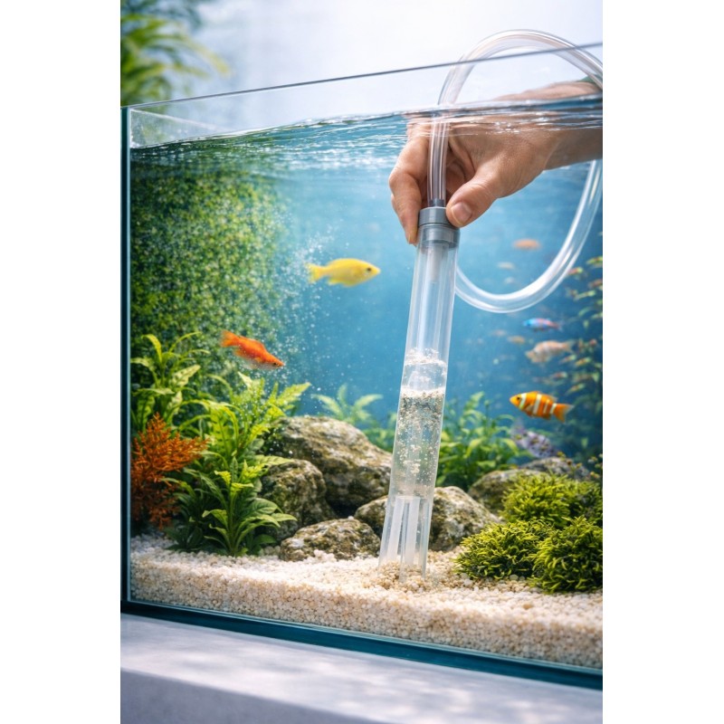 Cloche de vase aquarium aspirateur fond avec tuyau 1,6 m