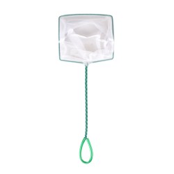 Épuisette Meza verte pour aquarium avec filet en nylon résistant, structure métallique