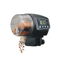 Distributeur automatique de nourriture pour poissons avec minuterie programmable jusqu’à 8 portions et mécanisme breveté