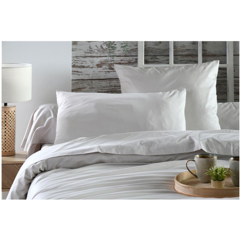 Taie de traversin percale de coton uni Élysée – Douce et raffinée