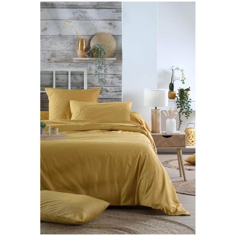 Housse de couette percale de coton uni Élysée – Douce et respirante