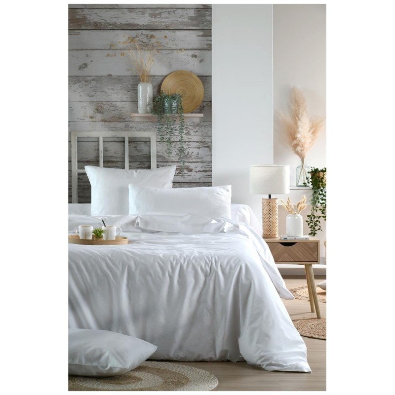 Housse de couette percale de coton uni Élysée – Douce et respirante