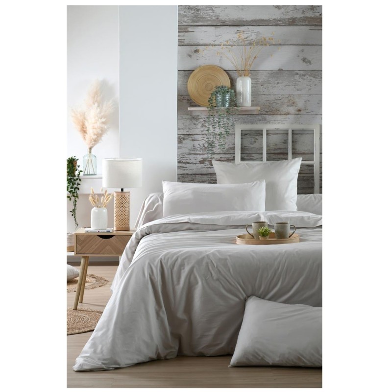 Housse de couette percale de coton uni Élysée – Douce et respirante