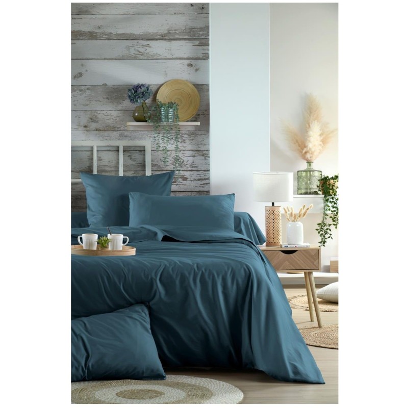 Housse de couette percale de coton uni Élysée – Douce et respirante