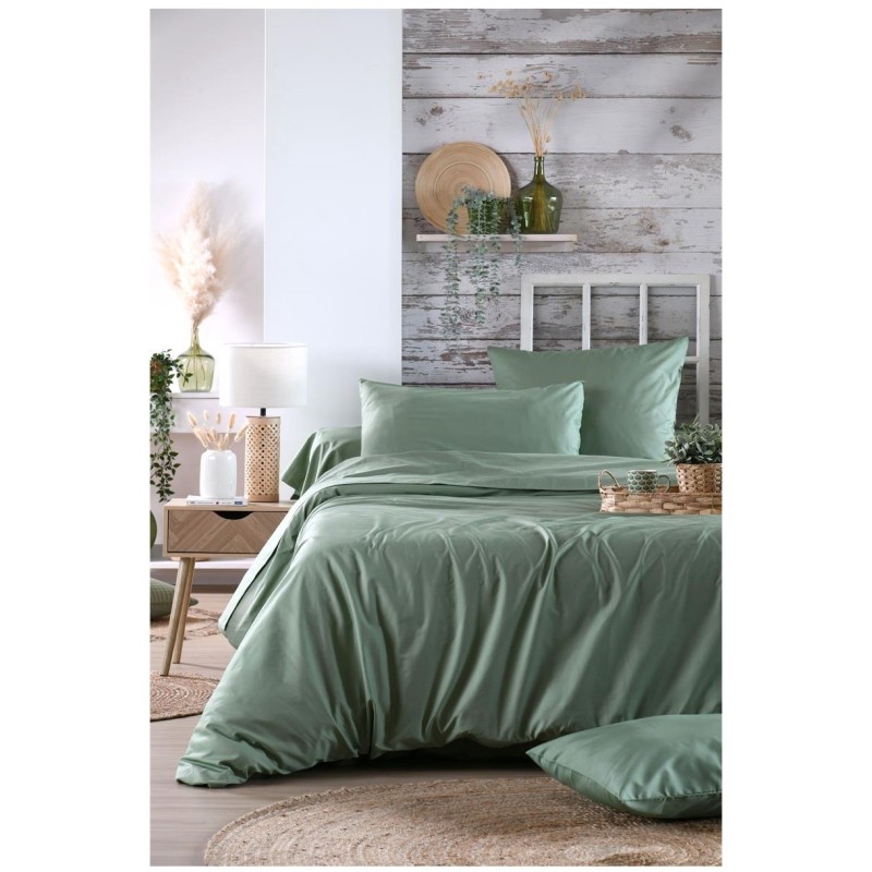 Housse de couette percale de coton uni Élysée – Douce et respirante