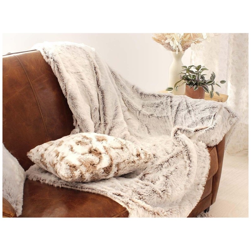 Plaid doux effet peluche doublé polaire Évasion – Cocooning et chaleur