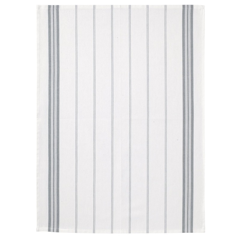 Lot de 2 torchons rayés gris Stone – 100 % coton – 50 x 70 cm