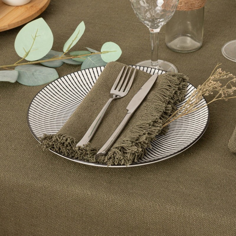 Lot de 2 serviettes de table à franges en coton – Collection Mahas