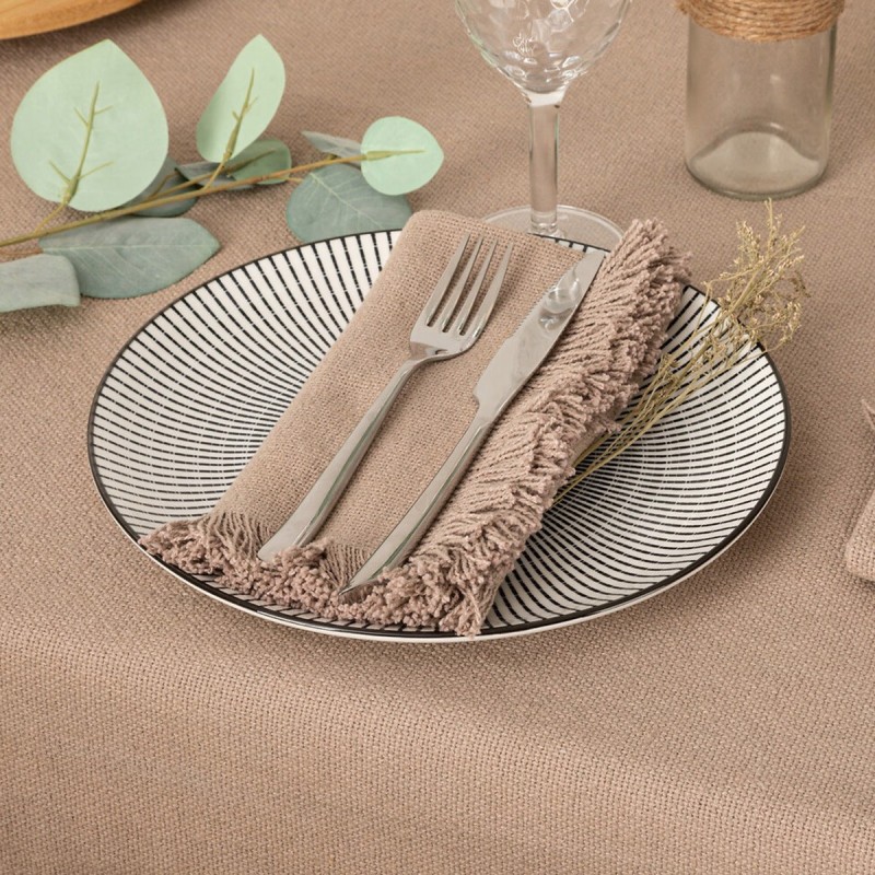 Lot de 2 serviettes de table à franges en coton – Collection Mahas